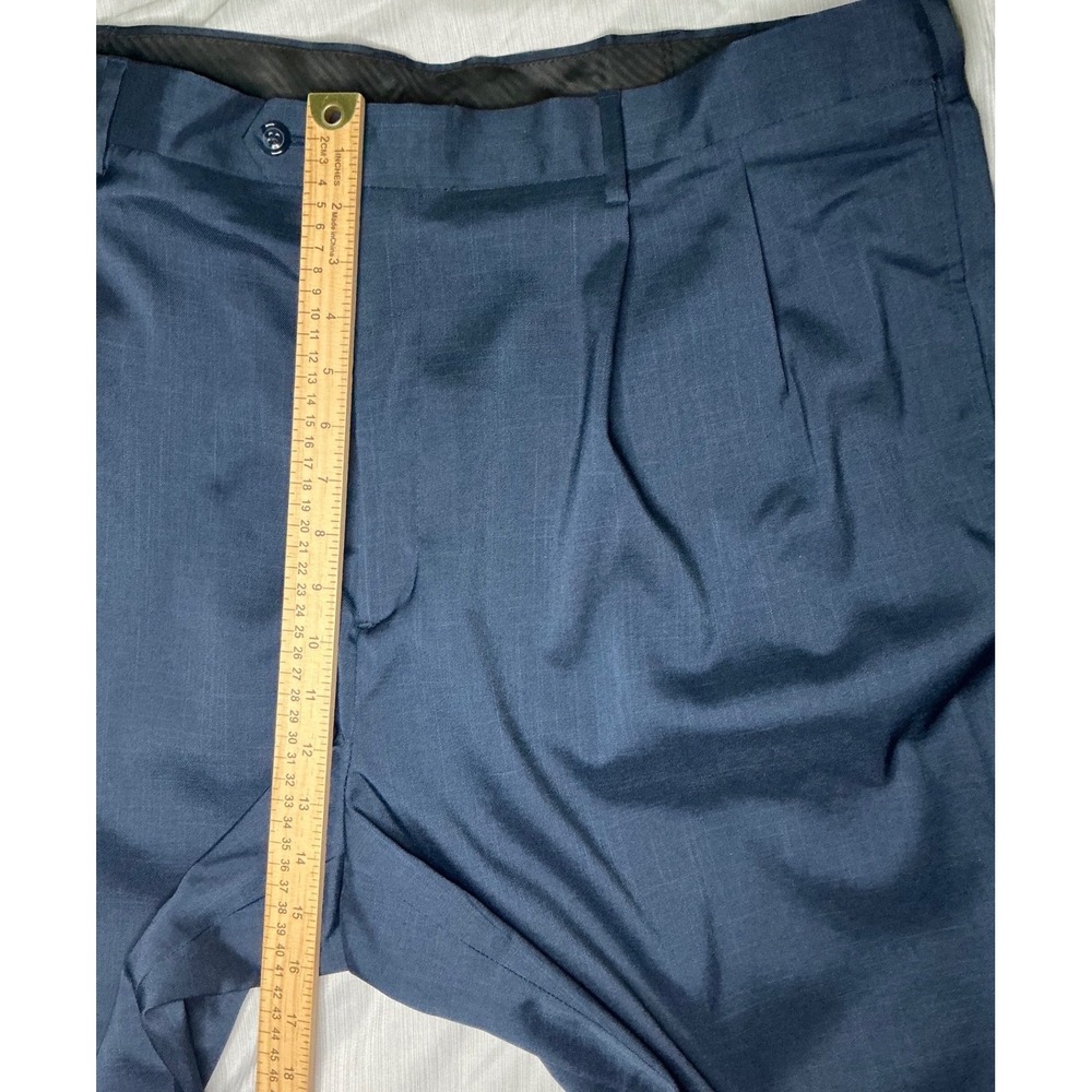 Savane Navy Blue Straight Leg Pants Stretch Business Casual Mens 44x30 Workwear - Picture 4 of 10